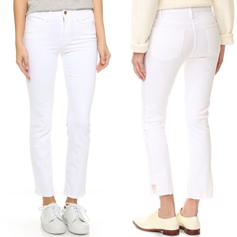 Frame Denim White Ankle Crop Jeans